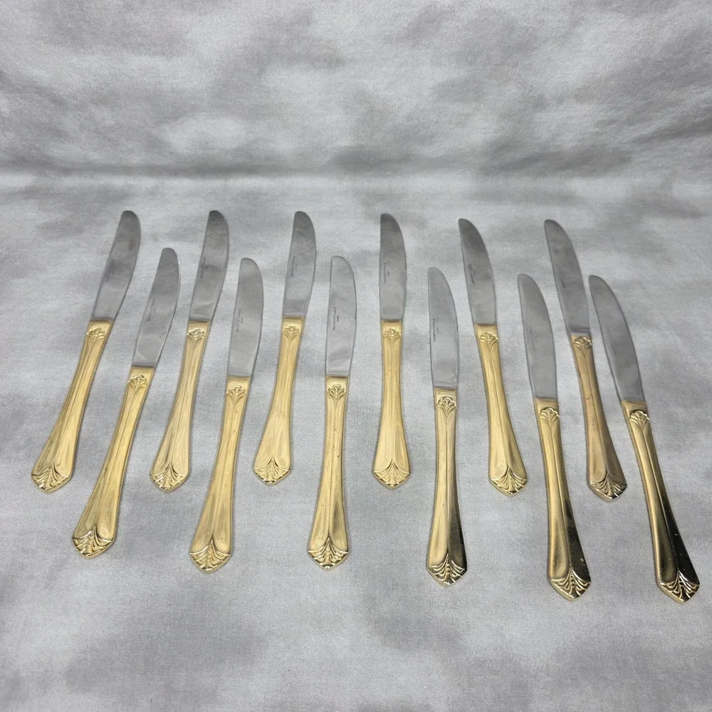 (X12) International Silver INS398 Gold Electroplate 9